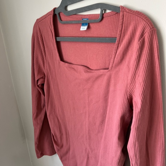 Maternity Old Navy Pink Long Sleeve Bodysuit size L - Picture 3 of 4